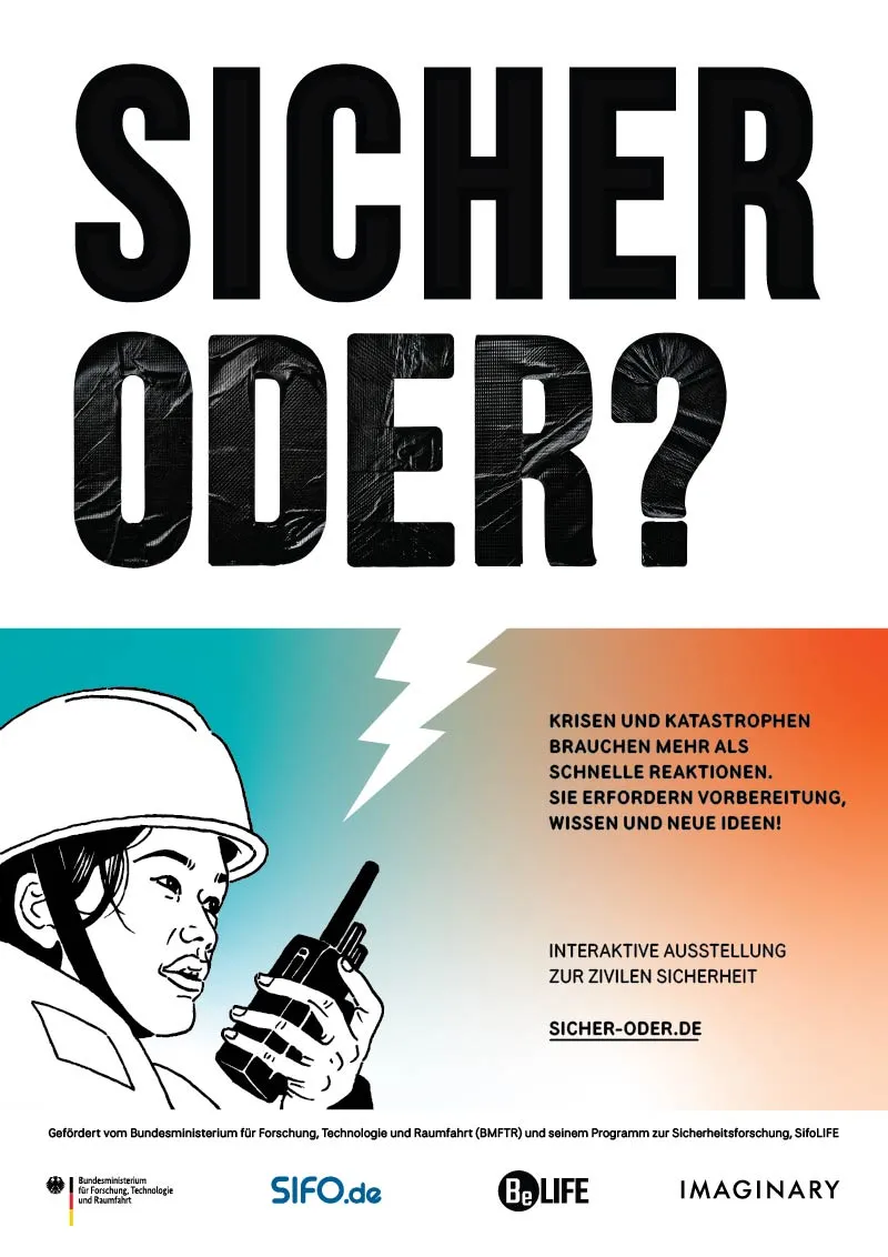 Plakat „Sicher, oder?" im A4-Format
